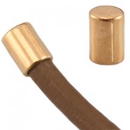 DQ metal end cap tube shape for 5mm cord Rosé gold